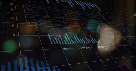 Image of data processing with statistics over grid