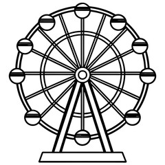 simple ferries wheel outline vector