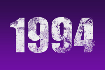 flat white grunge number of 1994 on purple background.