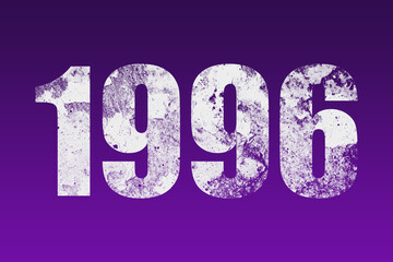 flat white grunge number of 1996 on purple background.