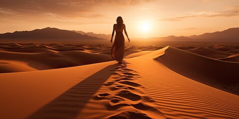 Women wandering through the desert, taking in the beauty of the remote landscape.