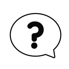 Speech message bubble with question mark. Chat bubble vector illustration. Conversation, communication, faq help concept
