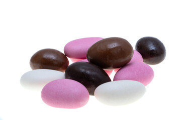 Dragee with almonds isolated
