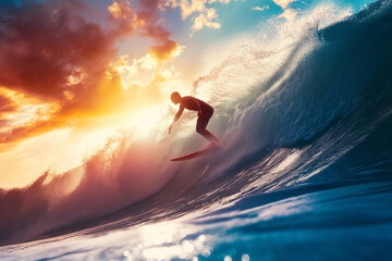 Sunlit Surfing: Skill and Beauty in Summer Waves
