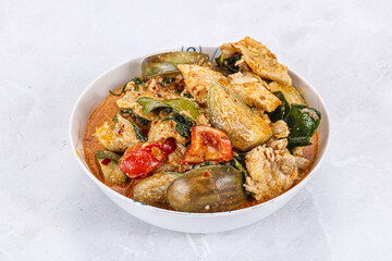 Thai red spicy curry with chicken