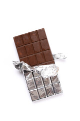 Chocolate bar isolated on white background