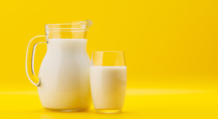 Fresh Milk in Pitcher and Glass