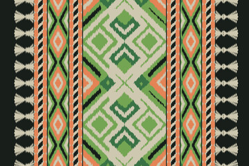 Ethnic abstract ikat art. Aztec ornament print. geometric ethnic pattern seamless color oriental. Design for background ,curtain, carpet, wallpaper, clothing, wrapping, Batik, vector illustration.