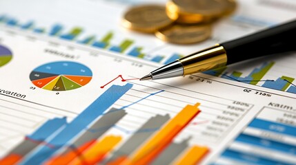 A Stack Of Gold Coins On A Line Graph That Is Trending Upwards.