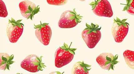 A Seamless Pattern of Strawberries.