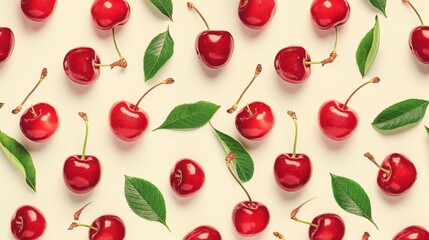 A Seamless Pattern of Cherries.
