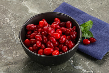 Ripe sweet and juicy cornus