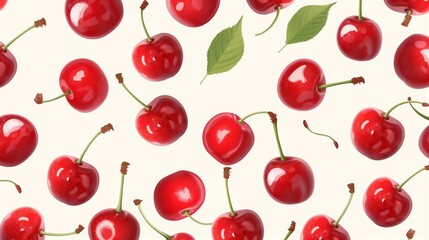 A Seamless Pattern of Cherries.