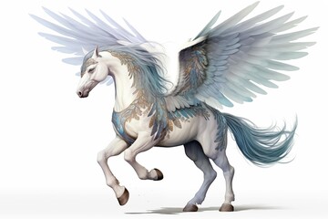 Illustration of Pegasus on a White Background