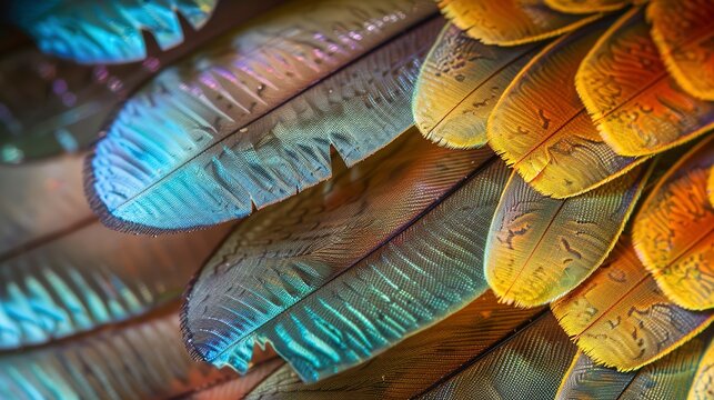 Butterfly wing, scales in detail, macro, close-up, kaleidoscope of nature's colors 