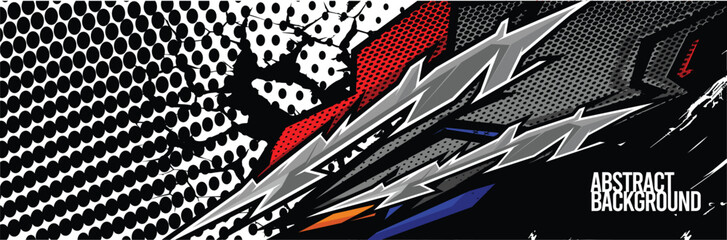 Car wrap decal designs. Abstract racing and sport background for racing livery or daily use car vinyl sticker. Vector eps 10.