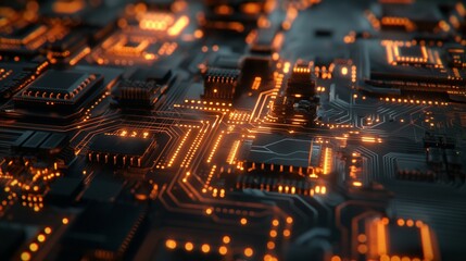 Obraz premium A Close-up of A Photonic Integrated Circuit Board.