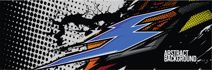 Car wrap decal designs. Abstract racing and sport background for racing livery or daily use car vinyl sticker. Vector eps 10.