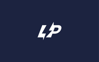 letter lp with electricity logo icon design vector design template inspiration
