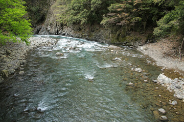 高知県安芸市　伊尾木川上流の風景