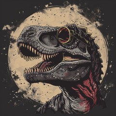 Tyrannosaurus Rex Tee Illustration Inspiration - obrazy, fototapety, plakaty