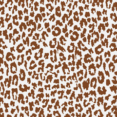 Abstract animal skin leopard, cheetah, Jaguar seamless pattern design. Brown and white seamless camouflage background.