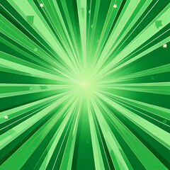 Green abstract rays background vector presentation design template with light grey gradient sun burst shape pattern for comic book