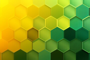 Green and yellow gradient background with a hexagon pattern in a vector illustration - obrazy, fototapety, plakaty