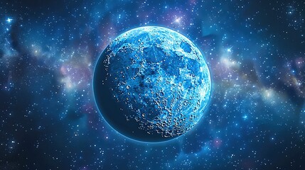 The moon and stars, cosmic themed with universal background. Generative AI.