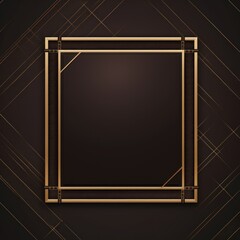 Brown velvet background with golden frame, luxury and elegant template for design. Vector illustration of brown texture fabric with gold square border