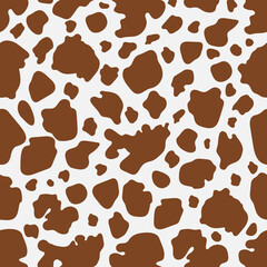 Brown cow print pattern animal seamless. Cow skin abstract for printing, cutting, and crafts Ideal for mugs, stickers, stencils, web, cover. wall stickers, home decorate and more.