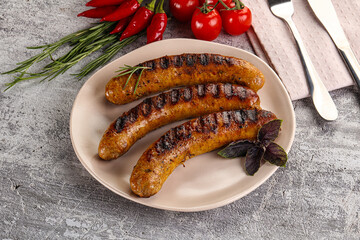 Grilled meat sausages with spices