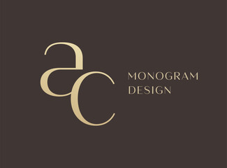 AC letter logo icon design. Classic style luxury initials monogram.