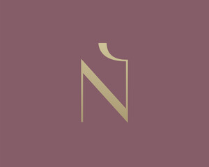 Letter N logo icon design. Classic style luxury monogram.