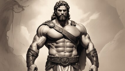 Fototapeta na wymiar Ancient Greek warrior, Hercules.