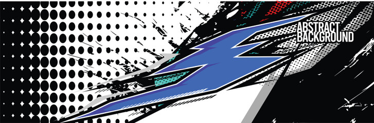 Car wrap decal designs. Abstract racing and sport background for racing livery or daily use car vinyl sticker. Vector eps 10.