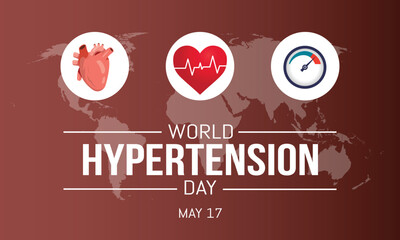 World Hypertension Day design. It features hypertension elements such as a heart, a pulse and blood pressure monitor. Vector illustration