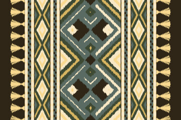 Fabric ethnic tribal pattern art. Ethnic ikat seamless pattern. American and Mexican style. Design for background, wallpaper, illustration, fabric, clothing, carpet, textile, batik, embroidery.