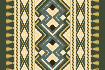 Fabric ethnic tribal pattern art. Ethnic ikat seamless pattern. American and Mexican style. Design for background, wallpaper, illustration, fabric, clothing, carpet, textile, batik, embroidery.