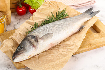 Raw seabass fish for cooking