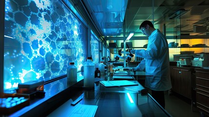 Nanotechnology research lab studying microscopic materials