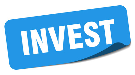 invest sticker. invest label