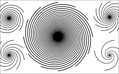 Spiral shapes set high resolution illustration, vortex pictogram