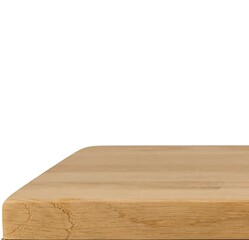 Natural oak wood table top over white background