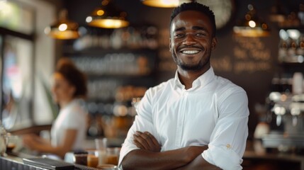 A Smiling Barista in Cafe