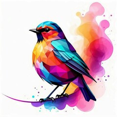 illustration of a bird, colorful, design for t-shirt