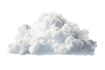 Majestic Cluster of Fluffy Clouds Dancing on Pure White Canvas. On White or PNG Transparent Background.