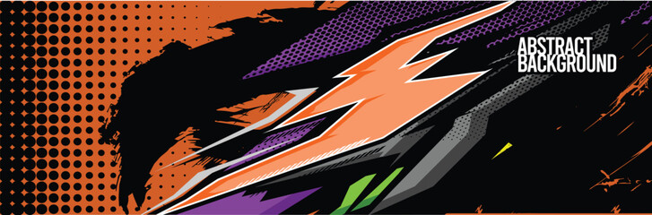 Car wrap decal designs. Abstract racing and sport background for racing livery or daily use car vinyl sticker. Vector eps 10.