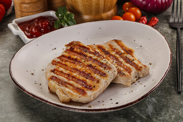 Tasty grilled pork meat steak