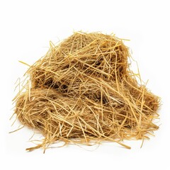 A neatly arranged pile of golden straw, symbolizing agriculture and rural life.